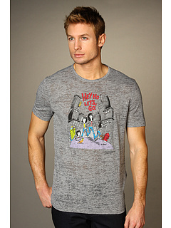 John Varvatos Dr. Shaw Illustrated Graphic Tee (Grey Heather) Apparel
