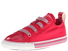 Converse Kids - Chuck Taylor All Star Glitter Stretch Lace Slip-Ox (Infant/Toddler) (Raspberry/Silver) - Footwear