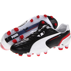 PUMA King FG (Black White Ribbon Red) Footwear