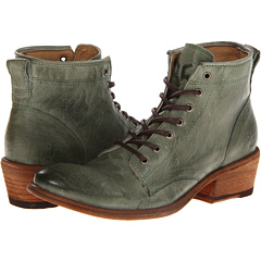 Frye Carson Lace Up (Green Antique Soft Vintage Full Grain) Footwear