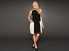 Jessica Simpson - Sleeveless Sweetheart Lace Neckline Dress with Piping Detail (Black1) - Apparel