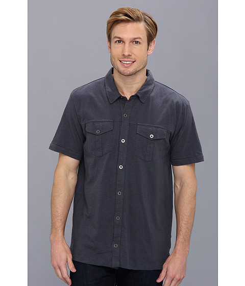 Prana - Hayes Button Down (Coal) Men's Short Sleeve Button Up