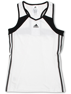 adidas Kids Girls` response Tank (Little Kids Big Kids) (White Black) Apparel