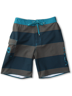RVCA Kids Civil Stripe Boardshort (Big Kids) (Dirty Teal) Apparel