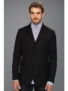 John Varvatos 2 to 4 Button Convertible Soft Jacket (Black) Apparel