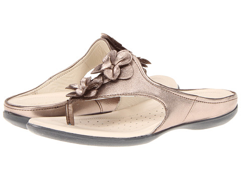 ECCO Flash Flower Thong (Warm Grey Metallic) Women's Shoes