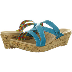 Crocs A Leigh Mini Wedge Leather (Surf Surf) Footwear