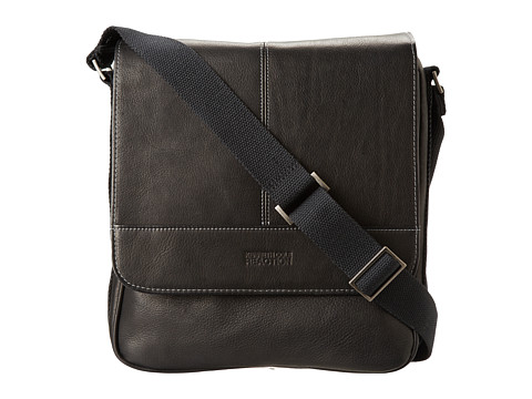 Kenneth Cole Reaction Columbian Leather Vertical Flapover Tablet Case (Black) Messenger Bags