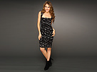 Nicole Miller - Batiste Jersey Closed Back Dress (Black/White) - Apparel