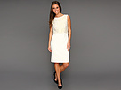 Tahari by ASL - Valerie Foil Lace Dress (Ivory/White/Gold) - Apparel