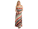 Calvin Klein - Vintage Stripe Maxi Dress w/Hardware (Porcelain Rose/Bellini/Black) - Apparel