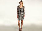 Hale Bob - In The Mix Silk Chiffon Shirt Dress w/ Belt (Black/White) - Apparel