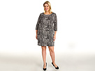 Tahari by ASL Plus - Plus Size Lina Dress (Black/White) - Apparel