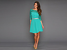 Jessica Simpson - Long Sleeve Lace Combo Dress (Teal) - Apparel