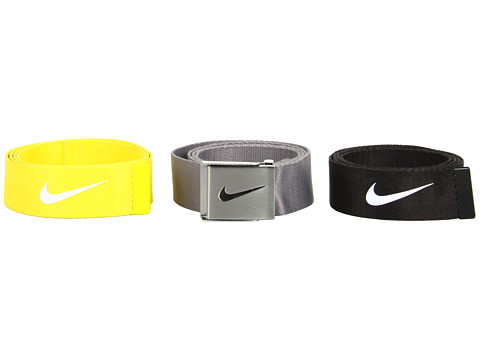 Nike - Neon 3 Web Pack (Grey, Neon Yellow, Black) Belts