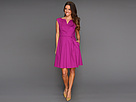 Jessica Simpson - Boatneck Pleated Skirt Dress (Fuchsia) - Apparel