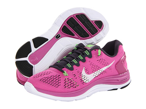 Nike Lunarglide+ 5 (Club Pink/Gridiron/Flash Lime/White) Women's Running Shoes
