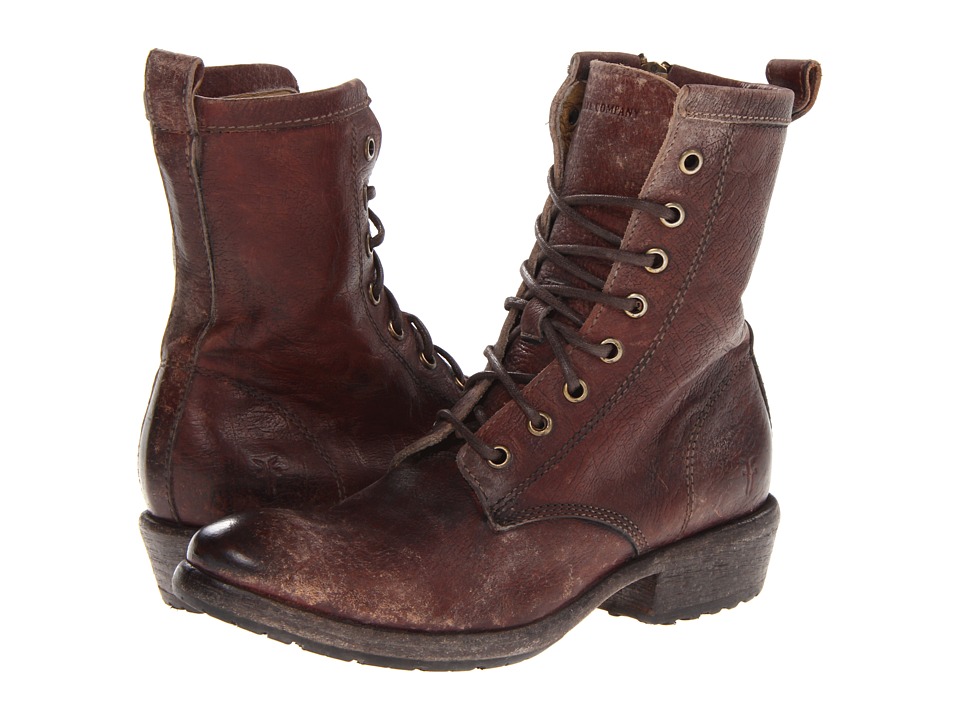 Frye Carson Lug Lace Up (Dark Brown Stone Antiqued) Women