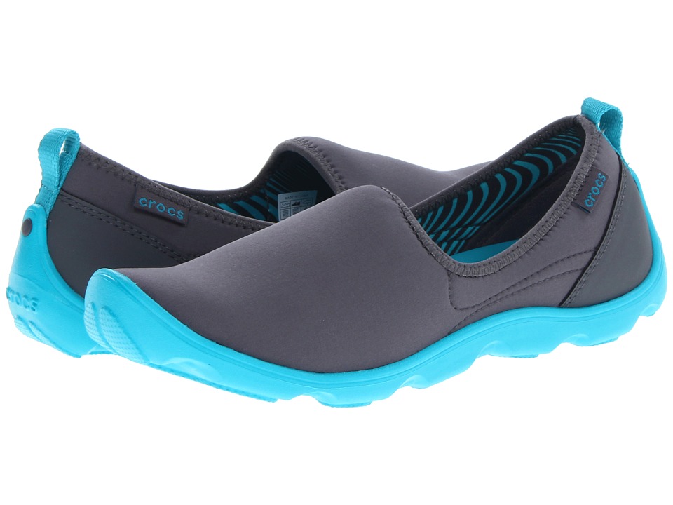 UPC 887350040470 product image for Crocs Duet Sport Skimmer (Graphite/Turquoise) Women's Slip on  Shoes | upcitemdb.com