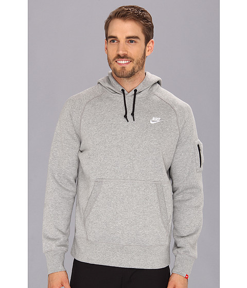 Mens Nike Ace Fleece Dark Grey Heather/White Hoodie Mens Nike Ace Fleece Dark Grey Heather/White Hoodie