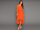 Jessica Simpson - Peekaboo High-Low Blouson Dress (Hot Coral) - Apparel