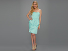 Jessica Simpson - Strapless Sweetheart Dress w/ Folded Peplum Skirt (Ice Green) - Apparel