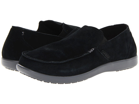 UPC 887350035964 product image for Crocs Santa Cruz Suede II Loafer (Black/Charcoal) Men's Slip on  Shoes | upcitemdb.com