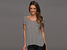 BCBGMAXAZRIA - Kelsey Short Sleeve Pocket Top (Black/White) - Apparel