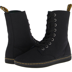 Dr. Martens Stratford 9 Eye Fold Down Boot (Black Canvas) Footwear