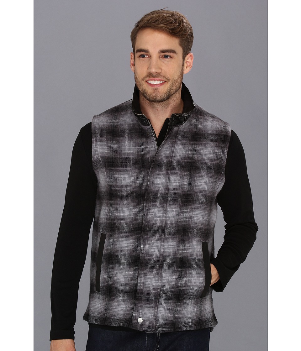 Stetson - 8949 Grey Wool Plaid Vest (Grey) Men's Vest