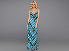 Calvin Klein - Rayon Printed Spaghetti Strap Maxi Dress (Multi) - Apparel