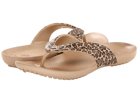 crocs leopard flip flops