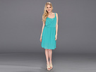 Jessica Simpson - Twist Strap Blouson Drape Dress (Aqua Green) - Apparel