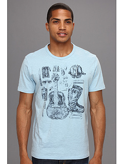 Lucky Brand Biker Assemvlege T Shirt (Spring Blue) Apparel