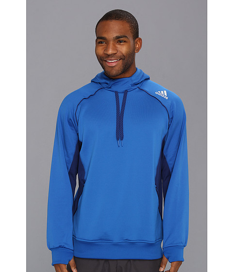 adidas CLIMAWARM + Fleece Pullover Hoodie (Blue Beauty/Dark Onix) Men's Long Sleeve Pullover
