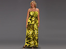 Jessica Simpson - Plus Size Sweetheart Drape Maxi Dress (Bleeding Heart Sulpher Spring) - Apparel