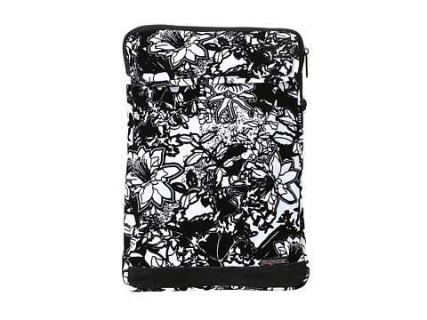JanSport 2.0 15 Sleeve For Laptop and Tablet (White/Black Crayon Flower) Computer Bags