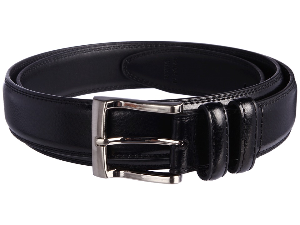 Florsheim Big and Tall Pebble Grain Leather Belt (Black) Men