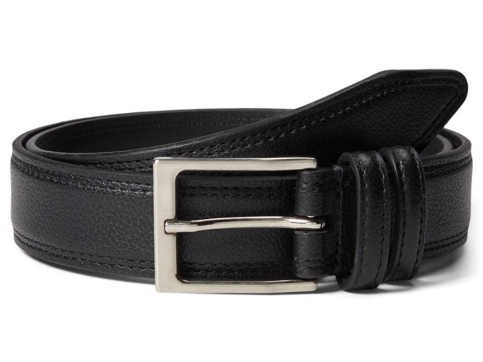 Florsheim Pebble Grain 32mm Leather Belt (Black) Men