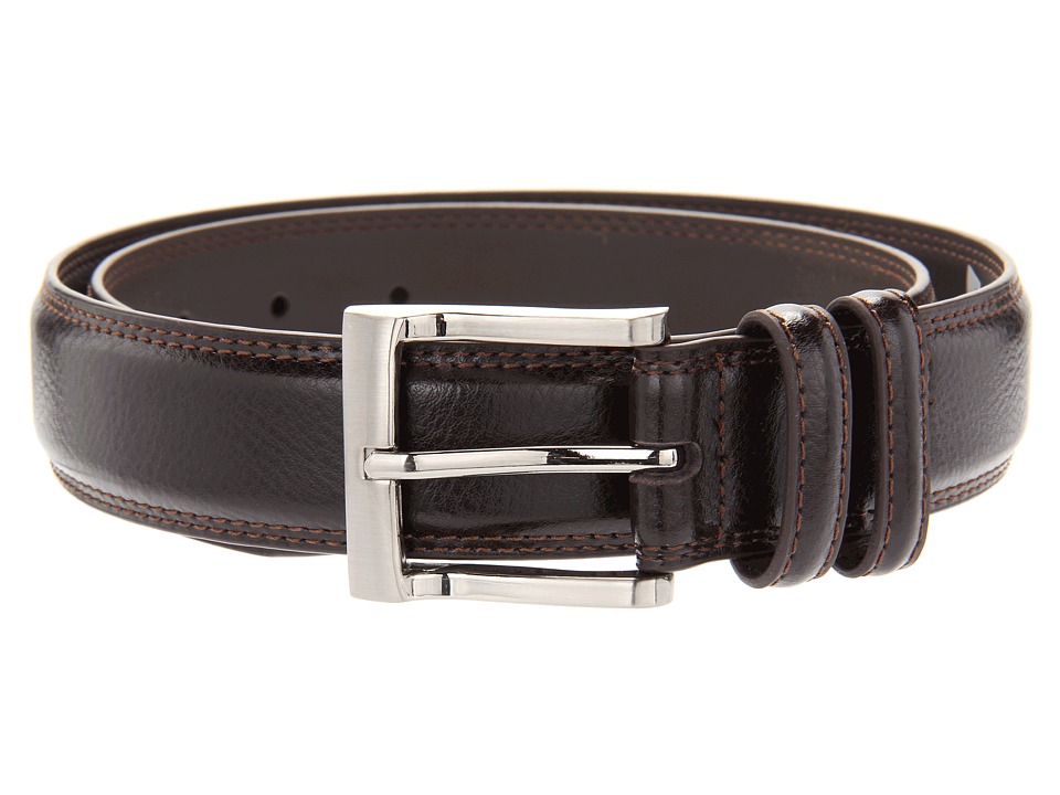 Florsheim Pebble Grain 32mm Leather Belt (Brown) Men