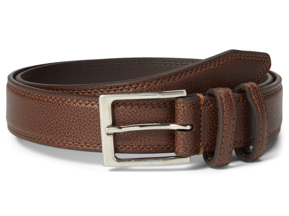 Florsheim Pebble Grain 32mm Leather Belt (Cognac) Men