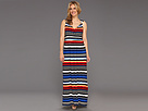 Vince Camuto - Plus Size Bright Stripe Maxi Dress (China Blue) - Apparel
