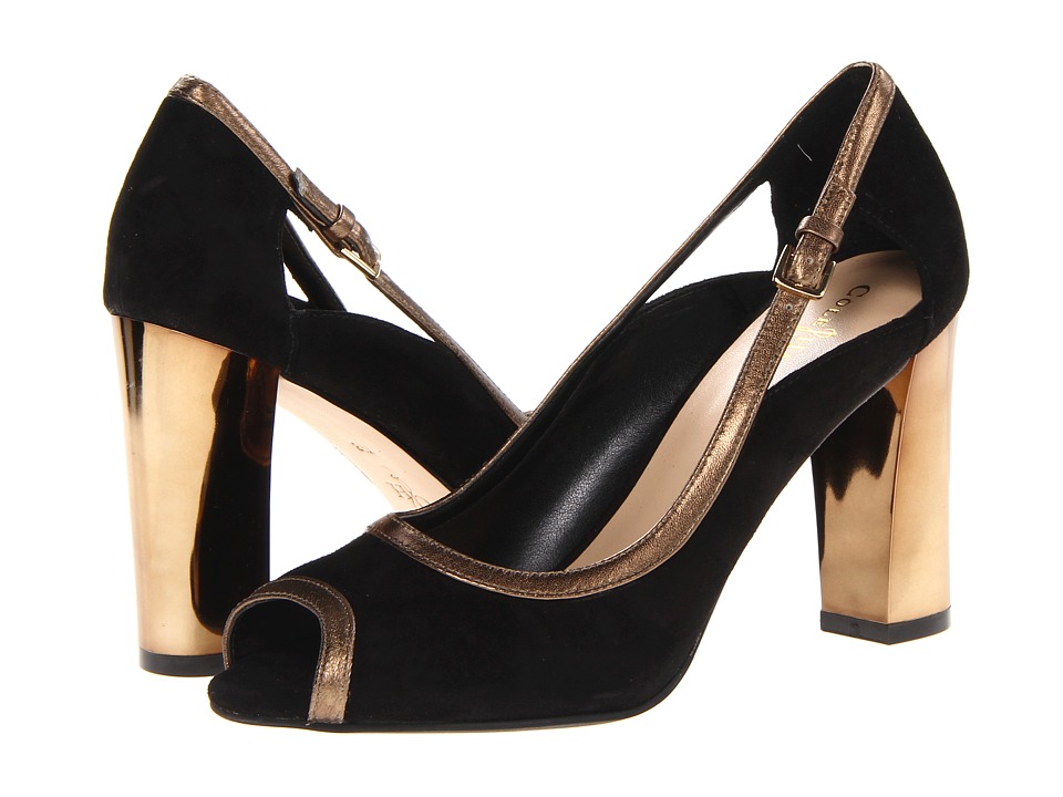 UPC 718746894257 - Cole Haan Corinne OT Pump (Black Suede/Old Gold ... ... (Black Suede/Old Gold Metallic) Women's Shoes. UPC 718746894257 product image for Cole Haan Corinne OT. Pump Womens Peep Toe Suede Pumps