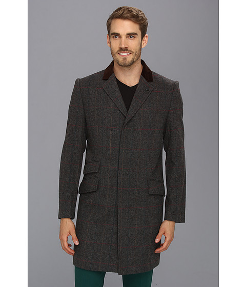UPC 729391461244 product image for Vince Camuto Plaid Chesterfield Topper w/ Ultrasuede Collar (Plaid) Men's Coat | upcitemdb.com