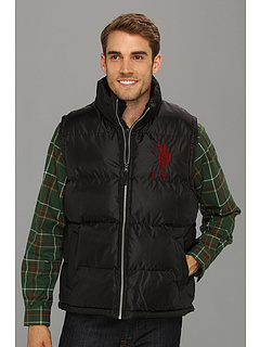 U.S. Polo Assn Basic Vest w Large Pony (Black) Apparel