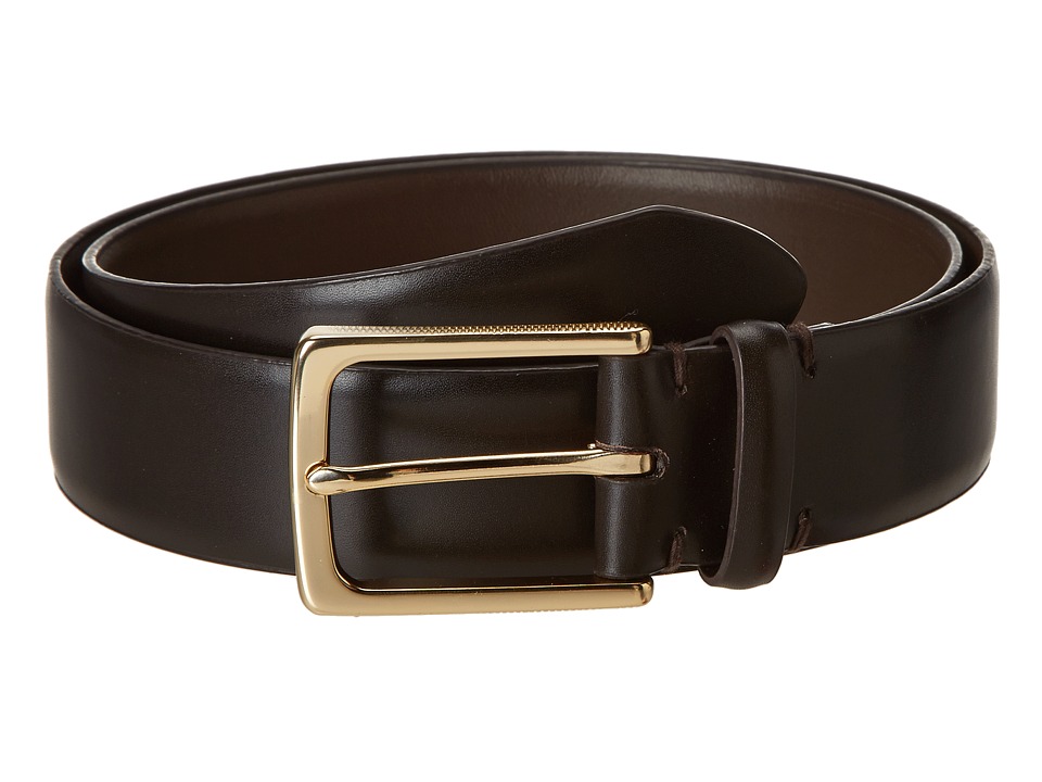 John Varvatos 35 MM Textured Harness on Vachetta Leather (Espresso) Men