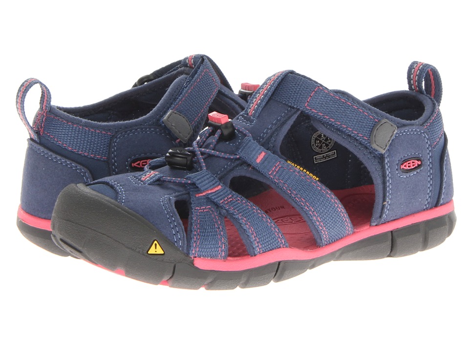 Keen Kids - Seacamp II CNX (Little Kid/Big Kid) (Ensign Blue/Camellia Rose) Girls Shoes