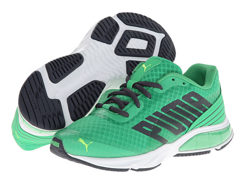 Puma Kids PowerTech Defier Jr (Little Kid/Big Kid) (Island Green/Fluro Yellow/White) Boy's Shoes