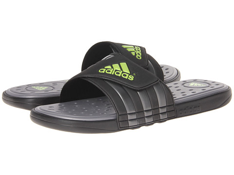 UPC 887383105153 product image for adidas adissage SC (Black/Solar Slime/Neo Iron Metallic) Men's Slide Shoes | upcitemdb.com