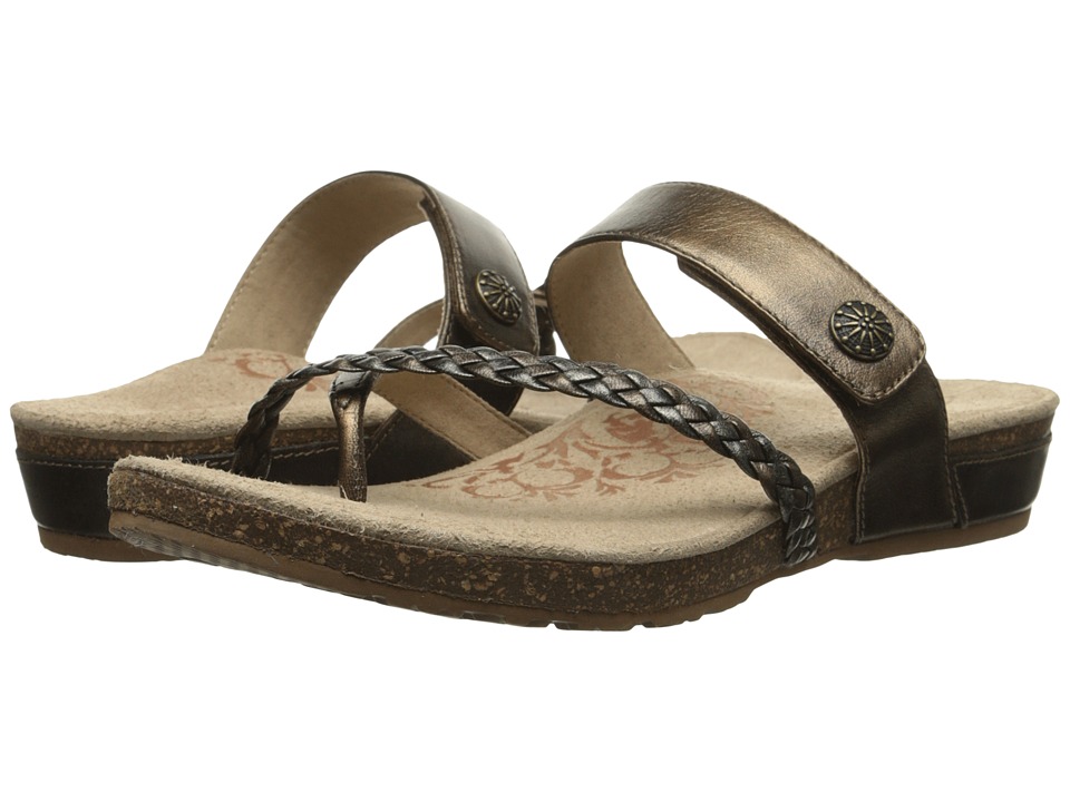 Aetrex Sandalistatm Lena Adjustable Thong (Bronze) Women